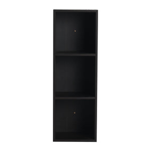 English Elm 12 Inch Wall Mounted Open Shelf Tower Dark Oak Finish for Bathroom or Study W1972P457978