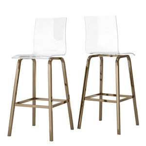 Homelegance By Top-Line Alister Acrylic Swivel High Back Stools (Set 2) Gold Metal