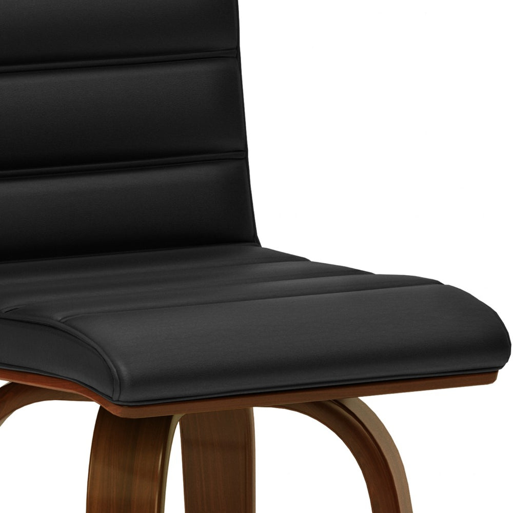 English Elm Roland Swivel Bar Stool – Chic Black Vegan Leather With Mid-Century Modern Design For Any Space B136P159556-GIGA