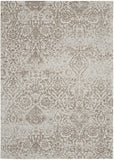 Nourison Damask DAS06 Machine Made Power-loomed Borderless Design Indoor Only Farmhouse Vintage Rug Ivory, White 100% Polyester 99446166760