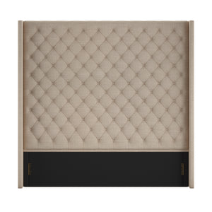 Homelegance By Top-Line Thorin Wingback Button Tufted Linen Fabric Headboard Beige Linen