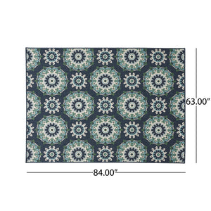 English Elm Christopher Knight Home® - MERIDIAN Navy 5'3" x 7' Machine-Woven Polypropylene Rug, Loop Pile, Durable Backing, Indoor/Outdoor 65858.00