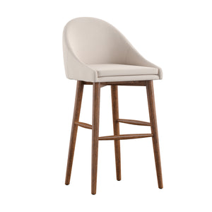 Homelegance By Top-Line Montague Mid-Century Wood Bar Height Stools (Set of 2) Beige Rubberwood