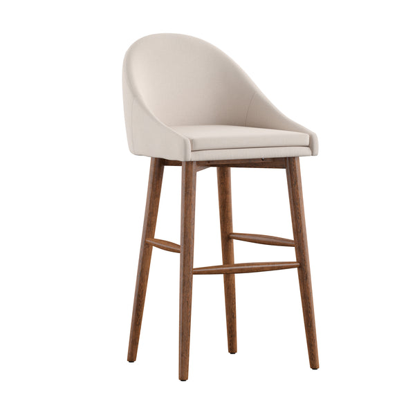 Homelegance By Top-Line Montague Mid-Century Wood Bar Height Stools (Set of 2) Beige Rubberwood
