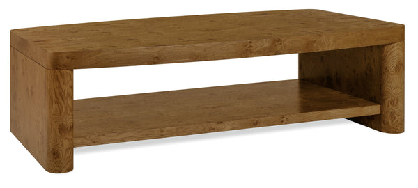 Hooker Furniture Melange Mulholland Oak Coffee Table with Open Shelf and Bronze Accents for Living Rooms 32.00L x 60.00W x 17.00H 628-80610-82