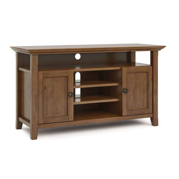 English Elm Amherst 54" Solid Wood Tv Media Stand In Medium Saddle Brown With Storage, Style & Durability B136P158377