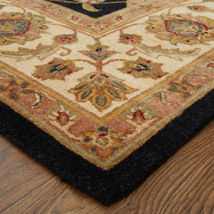 Feizy Rugs Wagner Hand Tufted Wool Oriental Rug - Durable, Stain-resistant Design Perfect For High-traffic Areas Black,Gold,Tan Wool Wgr8941fblkbgee10