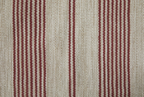 Feizy Rugs Duprine Eco-friendly Hand-woven Indoor Rug - Stylish Nautical Design With Classic Pin Stripes Red,Ivory Pet,Polyester 7220560fred000e10