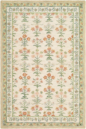 Livabliss Fairfax Handtufted Wool Accent Rug Bohemian Global Motifs for Entryway or Bedroom Ivory, Sage 5' x 7'6" FFX2300-576