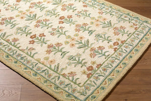 Livabliss Fairfax Handtufted Wool Accent Rug Bohemian Global Motifs for Entryway or Bedroom Ivory, Sage 5' x 7'6" FFX2300-576
