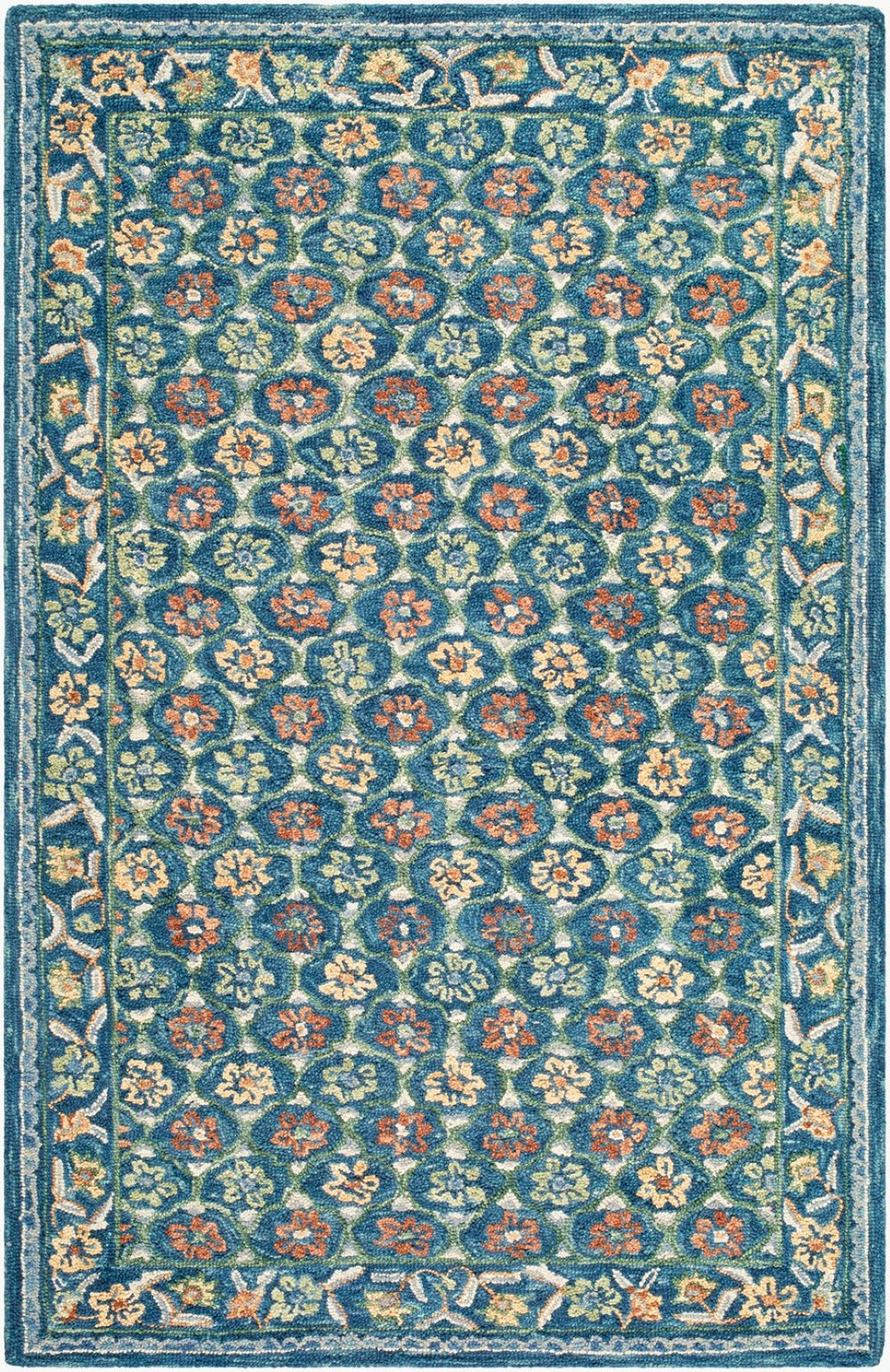 Livabliss Fairfax Hand-tufted Wool Rug Bohemian Global Pattern Low Pile Entryway Accent Cerulean, Sapp 5' x 7'6" FFX2304-576