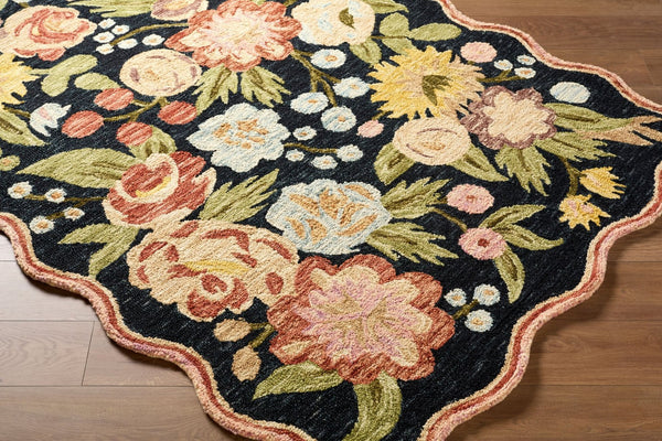 Livabliss Fairfax Hand Tufted Wool Accent Rug Bohemian Geometric Pattern for Entryway or Bedroom Charcoal, Rose 2' x 3' FFX2309-23