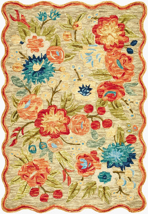 Livabliss Fairfax Hand Tufted Wool Accent Rug Bohemian Artisan Pattern for Entryway or Bath Olive, Coral 2' x 3' FFX2310-23