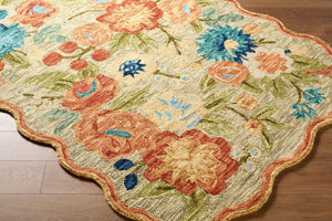 Livabliss Fairfax Hand Tufted Wool Accent Rug Bohemian Artisan Pattern for Entryway or Bath Olive, Coral 2' x 3' FFX2310-23