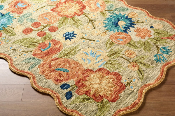 Livabliss Fairfax Hand Tufted Wool Accent Rug Bohemian Artisan Pattern for Entryway or Bath Olive, Coral 2' x 3' FFX2310-23