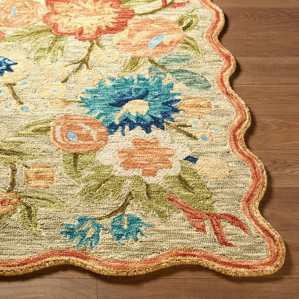Livabliss Fairfax Hand Tufted Wool Accent Rug Bohemian Artisan Pattern for Entryway or Bath Olive, Coral 2' x 3' FFX2310-23