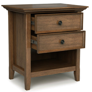 English Elm Amherst Bedside Table - Rustic Solid Wood Design With Ample Storage & Timeless Charm For Any Room B136P158369