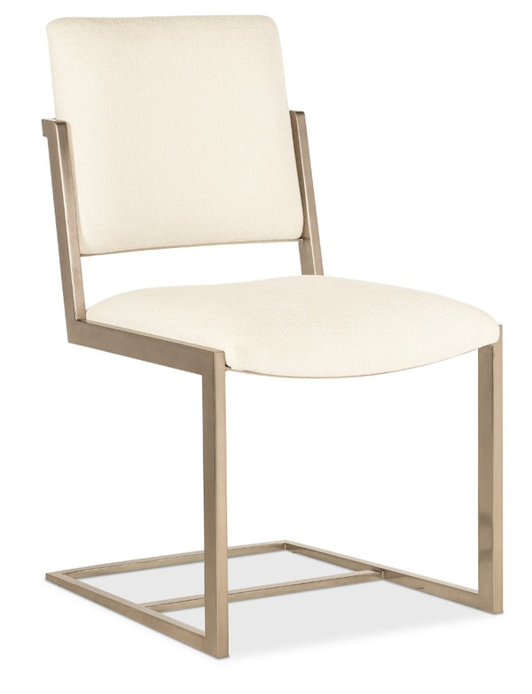 Hooker Furniture Westwood Cantilever Metal Chair With Performance Fabric Upholstery, Plated Radiance Finish For Modern Dining 6133-75310-95
