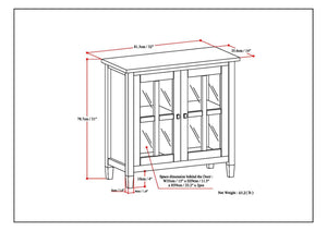 English Elm Warm Shaker - Handcrafted Low Storage Cabinet In Distressed Grey With Adjustable Shelves & Timeless Style B136P159728-GIGA