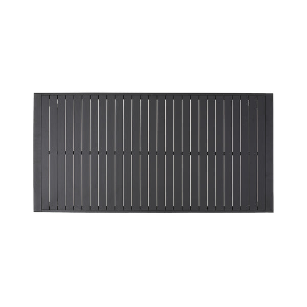 English Elm Outdoor Aluminum Slatted Rectangular Dining Table Seats Six for Patio or Terrace 66959.00BLK