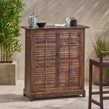 Christopher Knight Home® - Noble House - Riviera Acacia Wood Bar Table with Storage, Rich Mahogany