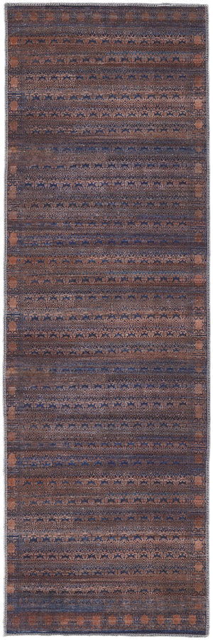 Feizy Rugs Voss Collection Bold Transitional Area Rug In Vibrant Colors For A Striking Home Aesthetic Red,Brown,Blue Polyester Vos39h4ftanblui7a