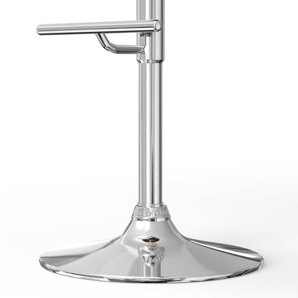 English Elm Sheldon Adjustable Swivel Bar Stool in Black Vegan Leather – Mid-Century Gas Lift, Chrome Base, 35.75-44"H B136P159601