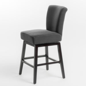 English Elm Swivel Counter Stool with Fabric Seat and Solid Birch Legs for Kitchen Entertaining 57178.00F