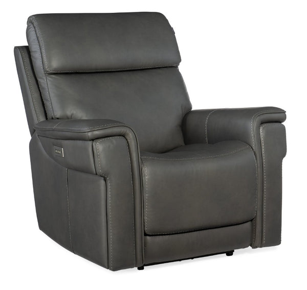 Hooker Furniture Lyra Zero Gravity Recliner In Sahara Sandalwood Leather With Power Headrest, Lumbar & Usb Port Medium Gray SS608-PHZL1-093