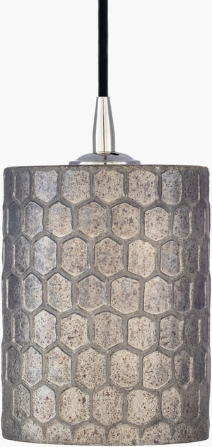 Surya Finnegan 6"L X 6"W X 8"H Pendant Light - Modern Glass & Metal Design For Stylish Home Décor Upgrade Fixture, Metallic ,Silver Glass,Iron Fgn-001