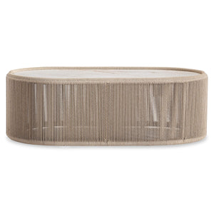 Bernhardt Bernhardt Trellis Sintered Stone Patio Cocktail Table with Twisted Rope Aluminum Base X12009