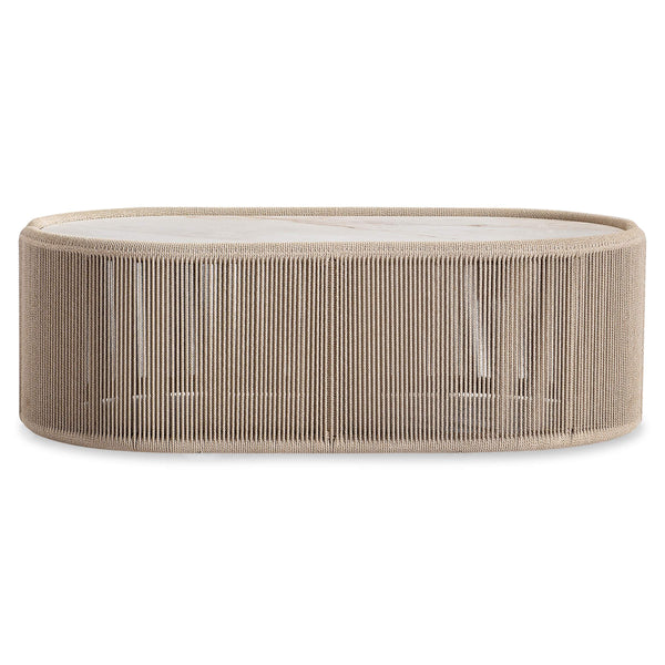 Bernhardt Bernhardt Trellis Sintered Stone Patio Cocktail Table with Twisted Rope Aluminum Base X12009