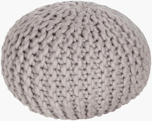 Livabliss Fargo Chunky Knit Wool Pouf Handcrafted Round Ottoman for Bohemian Living Spaces FGPF-007