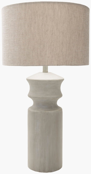 Surya Forger 30" Traditional Accent Table Lamp With Gray Linen Shade For Elegant Home Decor Body, Light Gray Resin,Linen Fgr100-tbl
