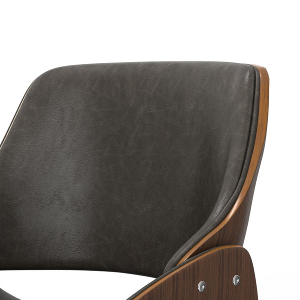 English Elm Malden Bentwood Dining Chair - Vintage Brown Vegan Leather, Stylish Comfort For Home & Office B136P158903
