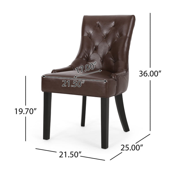 English Elm Cheney Tufted Upholstered Dining Chair Set with Solid Wood Legs for Modern Rooms 54181.00PUDBRN