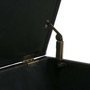 English Elm Dover Storage Ottoman Bench - Tanners Brown Faux Leather With Child-Safe Hinge For Stylish Storage B136P158204