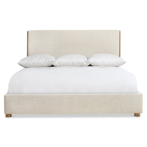Bernhardt Bernhardt Brasea Upholstered Panel Bed Mahogany Wood Posts Modern Retro Bedroom King K2298