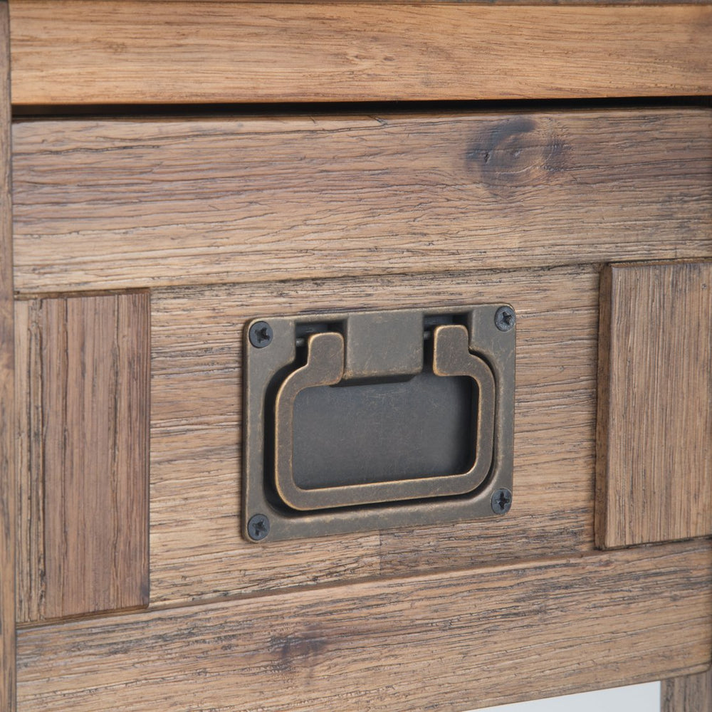 English Elm Monroe Narrow Side Table - Rustic Acacia Wood With Vintage Charm & Practical Storage Solutions B136P158958