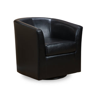 English Elm Swivel Barrel Club Chair Upholstered 360 Degree Base for Living Room Reading Nook Black 57685.00