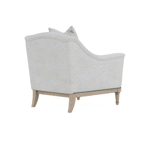 A.R.T. Furniture Magritte Accent Chair In Cream Chenille - Timeless Camel Back Design With Washed Maple Finish Beige Rubberwood Solids,Foam,Fabric,Metal 528503-5851aa