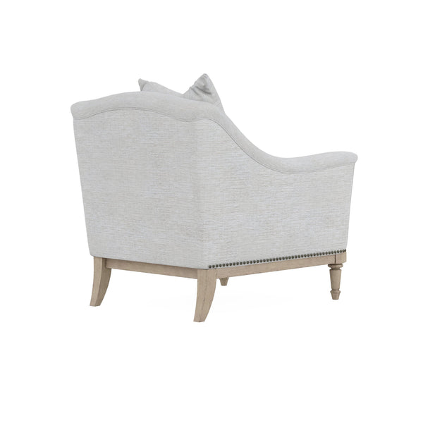 A.R.T. Furniture Magritte Accent Chair In Cream Chenille - Timeless Camel Back Design With Washed Maple Finish Beige Rubberwood Solids,Foam,Fabric,Metal 528503-5851aa