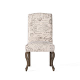 Christopher Knight Home® - Noble House - Crown Top French Script Beige Fabric Dining Chair - Set of 2