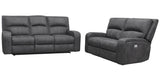 Parker House Polaris - Slate Power Reclining Sofa And Loveseat Dark Grey 100% Polyester (W) Mpol-32ph-sla