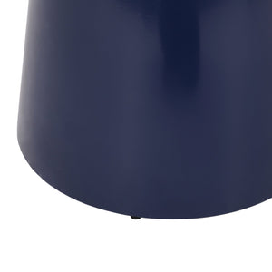 English Elm Serenita Outdoor Powder Coated Iron Pedestal Side Tables Sculptural Flared Set of Two Navy Blue 73614.00NBLU