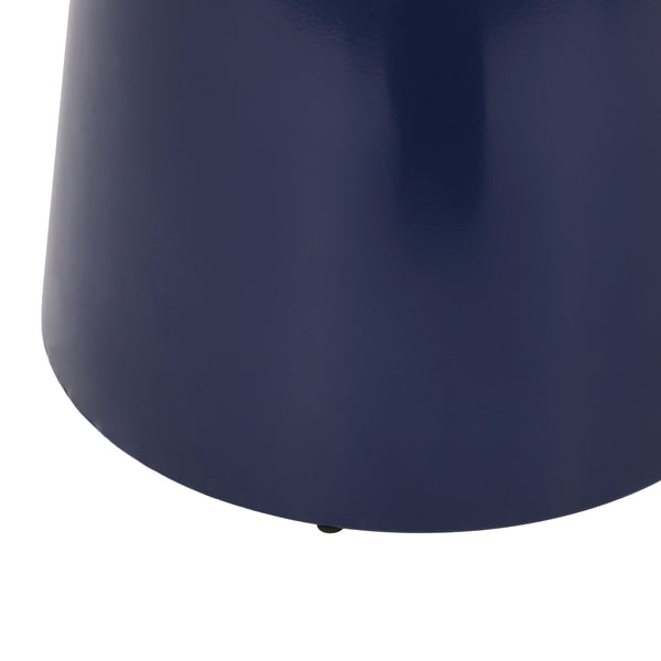 English Elm Serenita Outdoor Powder Coated Iron Pedestal Side Tables Sculptural Flared Set of Two Navy Blue 73614.00NBLU