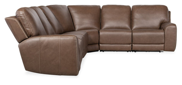 Hooker Furniture Torres Semi-Aniline Leather 6-Piece Sectional With Zero Gravity Recline, Power Headrests & Usb Charging SS640-6PC4-088