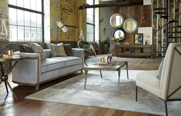 A.R.T. Furniture Epicenters Williamsburg Entertainment Console - Stylish Reclaimed Pallet Wood With Open Shelves & 6 Drawers Brown, Brown Material, Wood 223423-2302