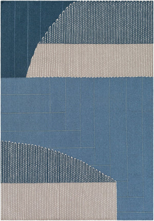 Livabliss Fulham Hand Woven Wool Cotton Accent Rug Low Pile Artisan Craft for Entryway Kitchen Blue, Medium Gr 8'10" x 12' FHM2300-81012