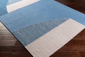 Livabliss Fulham Hand Woven Wool Cotton Accent Rug Low Pile Artisan Craft for Entryway Kitchen Blue, Medium Gr 8'10" x 12' FHM2300-81012